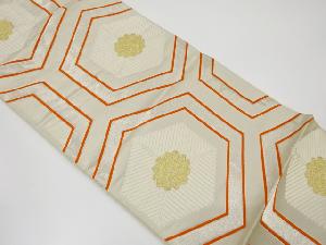 アンティーク　亀甲に若松・花模様織出し袋帯（材料）